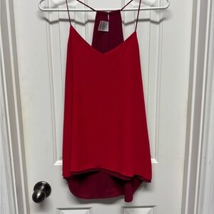 Express Red Asymmetrical Sleeveless Camisole